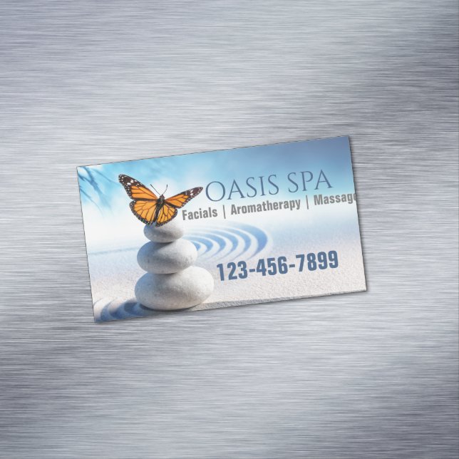 Zen SPA Yoga Instructor Meditation Massage Therapy Magnetic Business Card (In Situ)