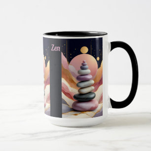 Zen Spiritual Stones Balance Cosmos Art Mug