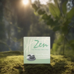 ZEN Stone Bamboo YOGA SPA Massage Beauty Salon Square Business Card