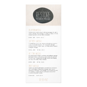 Zen Stone Massage Therapist Service Spa Menu