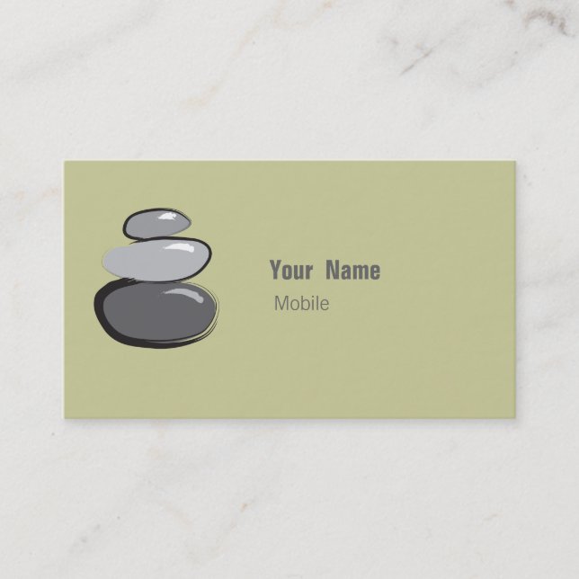 Zen Stone Stacked Sketch Business Card (Front)