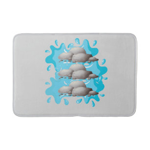 Zen Stones and Water Splash Bath Mat