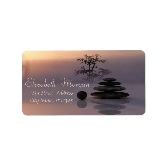 Zen Stones, Bamboo,Relax Label (Front)