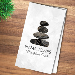 Zen Stones Black Marble and gold - Minimal Business Card