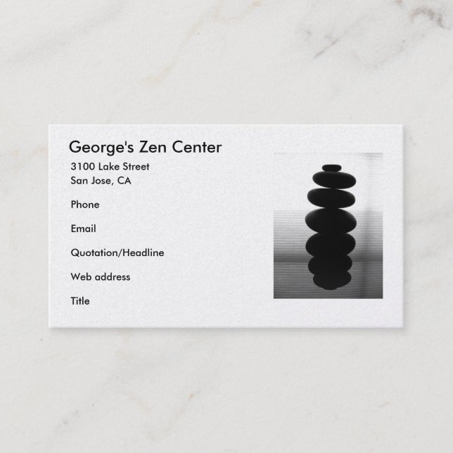 Zen Stones Business Card (Front)
