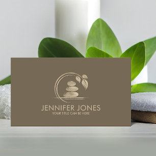 Zen Stones -harmony and tranquillity pastel gold Business Card