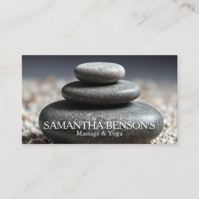 Zen Stones Massage Therapist Business Card (Front)