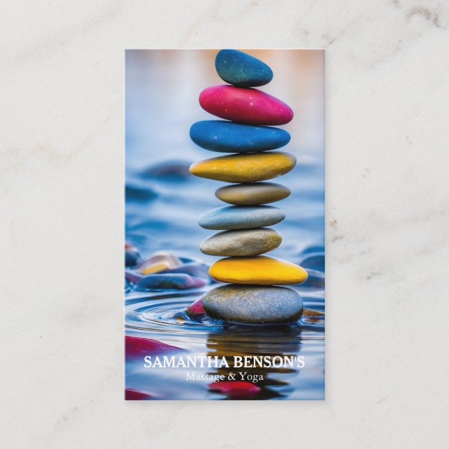 Zen Stones Massage Therapist Business Card (Front)
