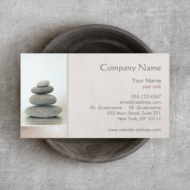 Zen Stones Natural Health Healer Wellness Business Card (Creator Uploaded)