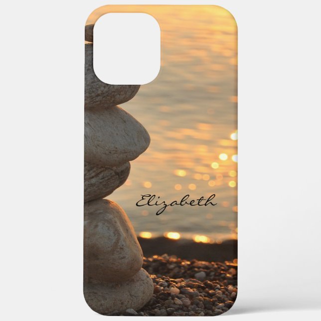 Zen Stones Ocean Sunset Case-Mate iPhone Case (Back)