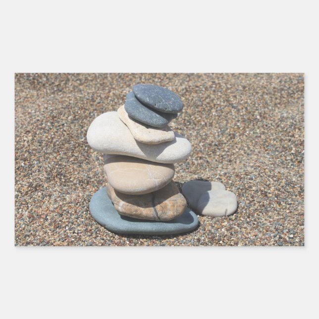 Zen stones rectangular sticker (Front)