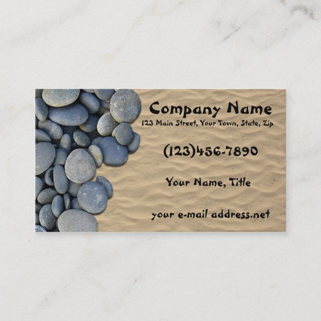 Zen Stones Sandy Beach Business Card (Front)