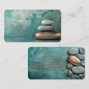 Zen Stones Spa Wellness Tranquility and Balance Business Card