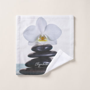 Zen stones White Orchid Bath Towel Set