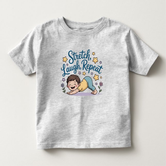 Zen Stretch laugh repeat yoga lover Toddler T-Shirt (Front)
