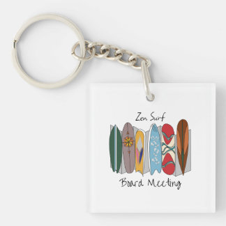 Zen Surf Board Meeting Key Ring