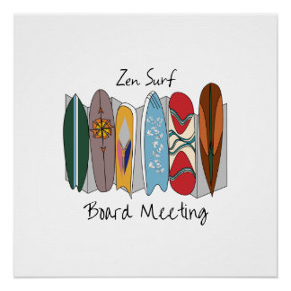 Zen Surf Board Meeting Poster