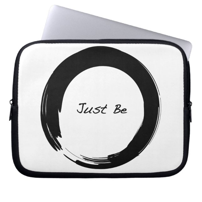 Zen Symbol with "Just Be" Laptop Sleeve (Front)