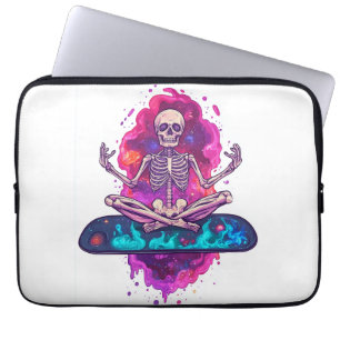 Zen to the Bone � Funny Space Yoga Skeleton Laptop Sleeve