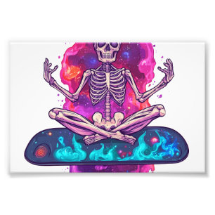 Zen to the Bone � Funny Space Yoga Skeleton Photo Print