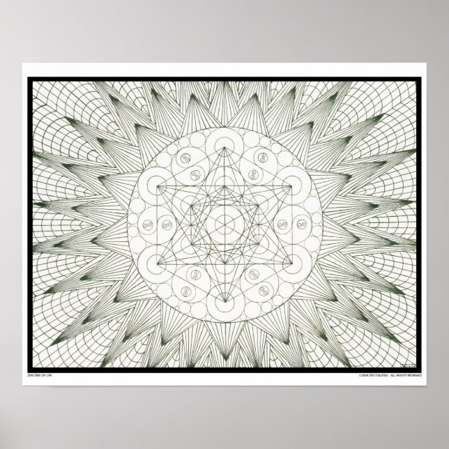 Zen Tree of Life Colouring Poster (Front)
