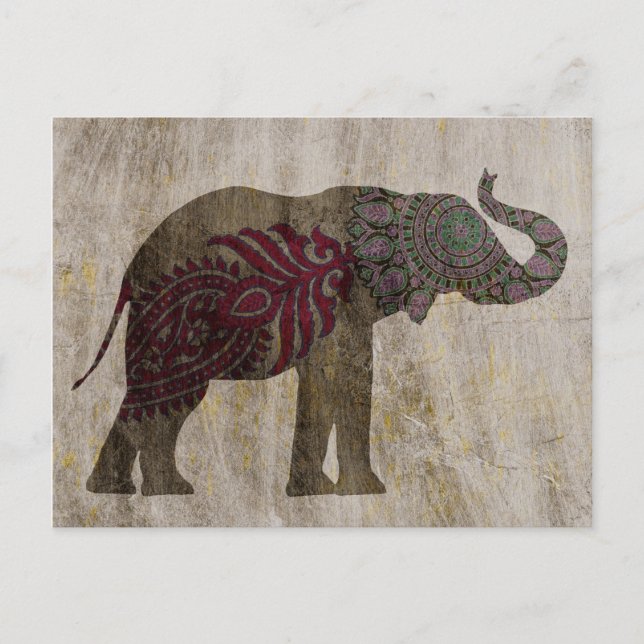 Zen Tribal Elephant Postcard (Front)