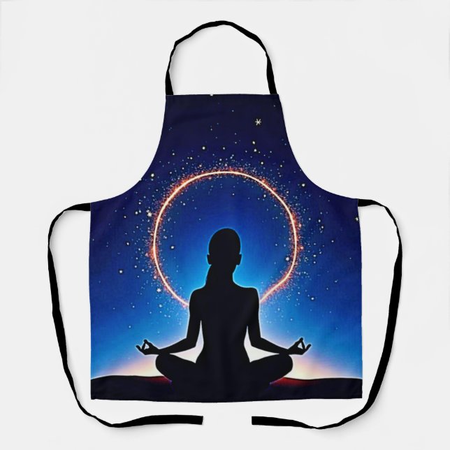 Zen Under Stars: Cosmic Meditation Apron (Front)