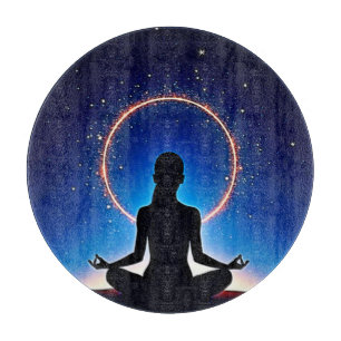 Zen Under Stars: Cosmic Meditation Cutting Board