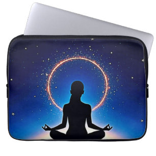 Zen Under Stars: Cosmic Meditation Laptop Sleeve