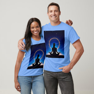 Zen Under Stars: Cosmic Meditation T-Shirt