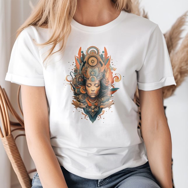 Zen Vibes Spiritual Yoga Meditation Goddess T-Shirt (Zen Vibes Spiritual Yoga Meditation Goddess T-Shirt on a young woman.)