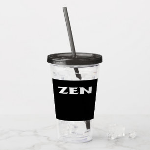 Zen white black black acrylic tumbler