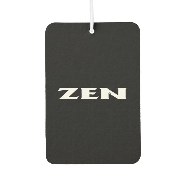 Zen white black car air freshener (Front)
