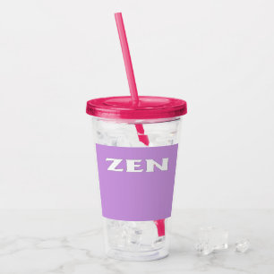Zen white lilac fuchsia acrylic tumbler