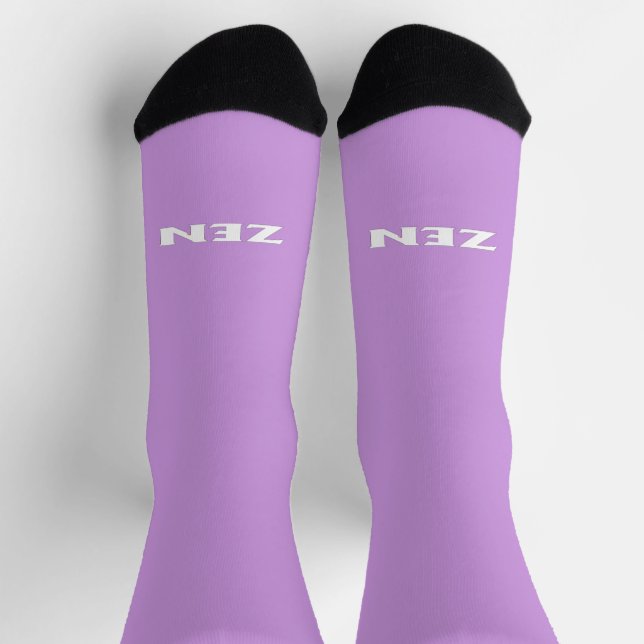 Zen white lilac outward premium socks (Top)