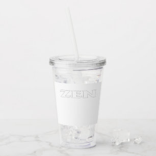 Zen white line white clear acrylic tumbler