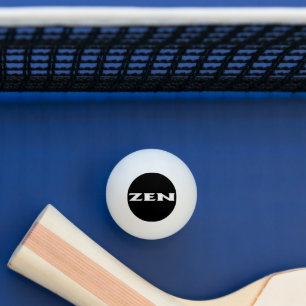 Zen white on black white 3-star ping pong ball