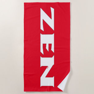 Zen white red beach towel
