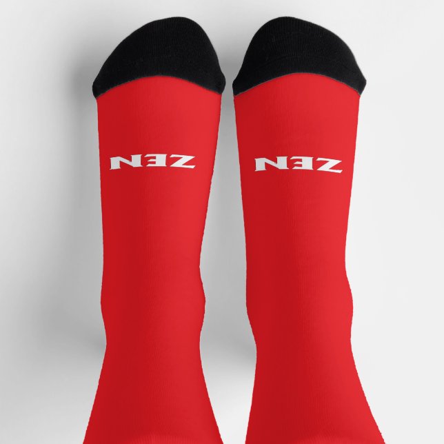 Zen white red outward premium socks (Top)