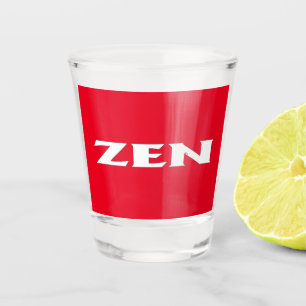 Zen white red shot glass