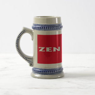 Zen white red stein
