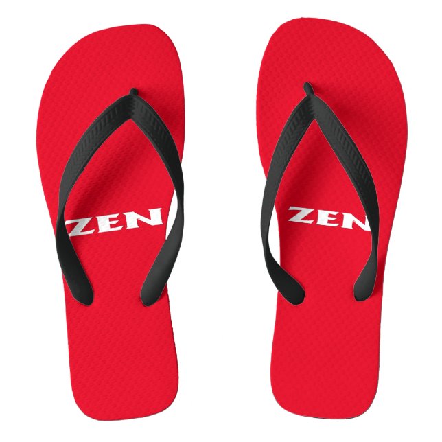 Zen white red wide flip flops (Footbed)