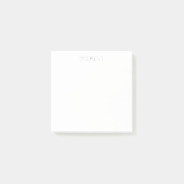 Zen white white note pads (Front)
