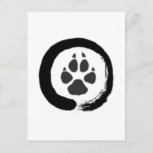 Zen wolf print postcard