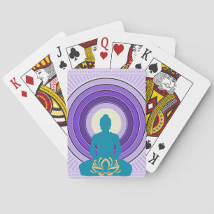 Zen Yoga Meditation Buddha Purple & Blue Playing Cards