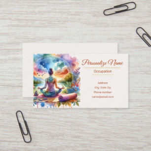 Zen Yoga Meditation Mindful Wellness Professional Business Card