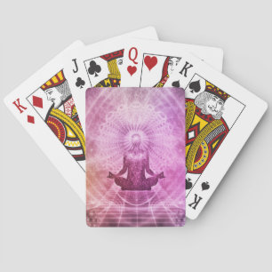 Zen Yoga Meditation Spiritual Lotus Purple Playing Cards