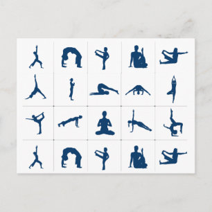 Zen Yoga Poses Lotus Tree of Life Postcard