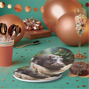 Zena The Baby Hippo Takes Time Out To Sleep, Paper Plate