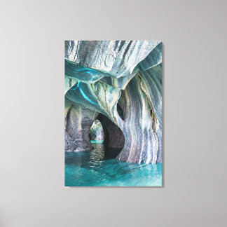 ZENAH | Glacial Blue Reflections - Abstract Marble Canvas Print